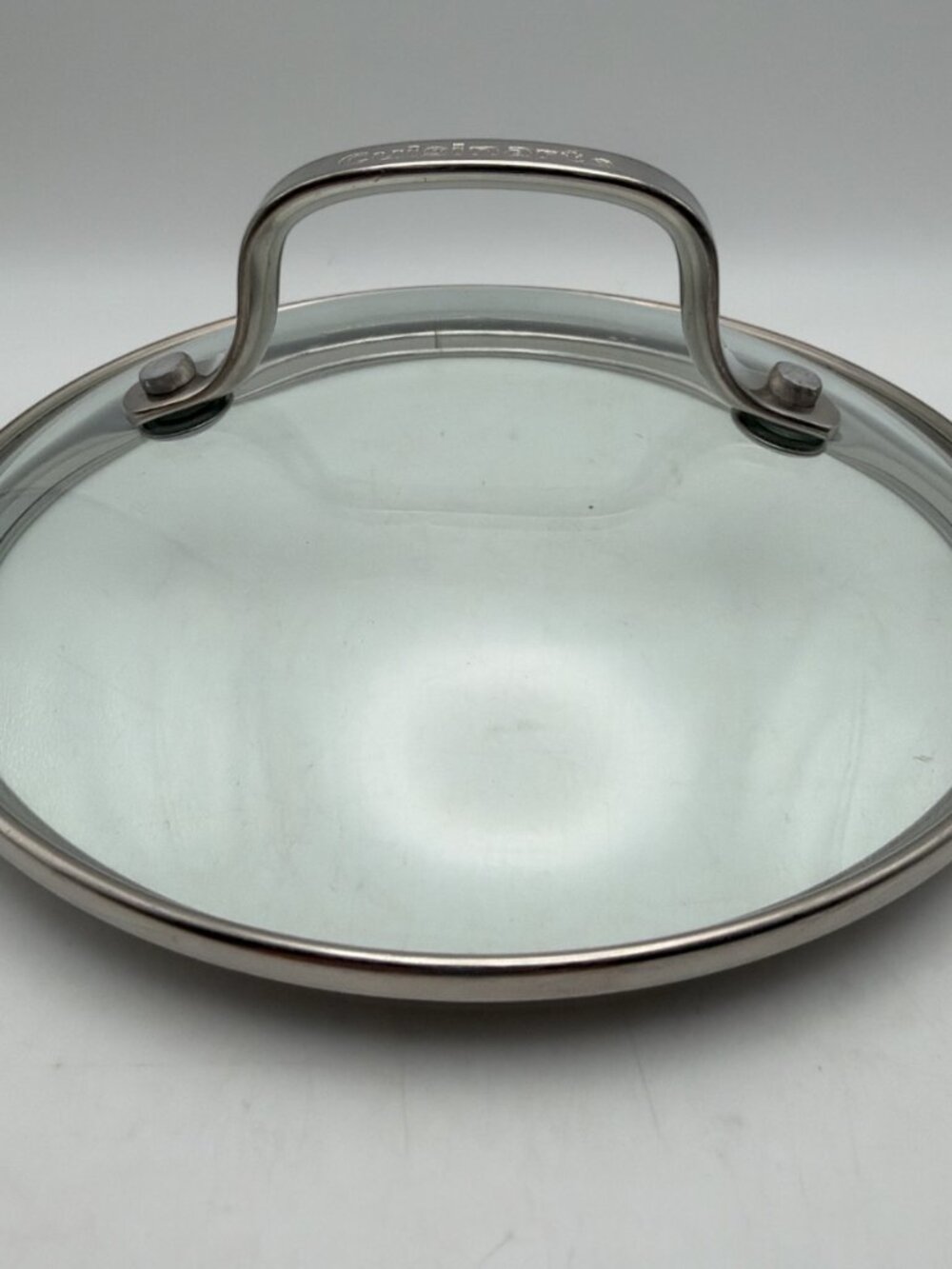 Cuisinart Pot Pan Lid Only Clear Glass 6.75" Outer Edges 6 1/8" Inner EUC - Picture 2 of 2